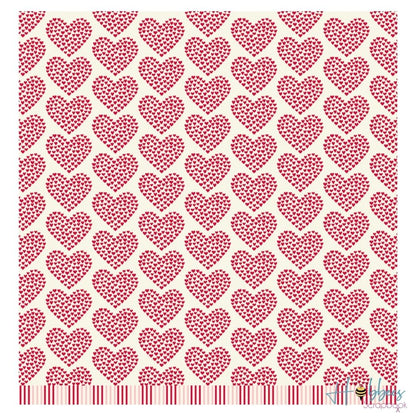 With Love Paper / 1 Hoja Cartulina Doble Cara Corazones Papel, Hojas Sueltas Pebbles