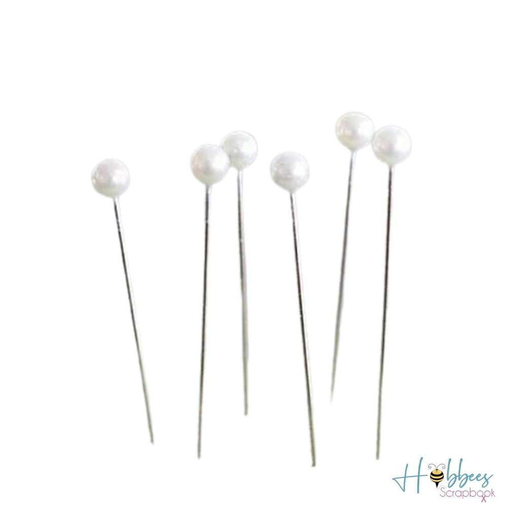 Floral Pins / Alfileres con Cabeza de Perla 5 cm Descontinuado Darice