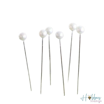Floral Pins / Alfileres con Cabeza de Perla 5 cm Descontinuado Darice