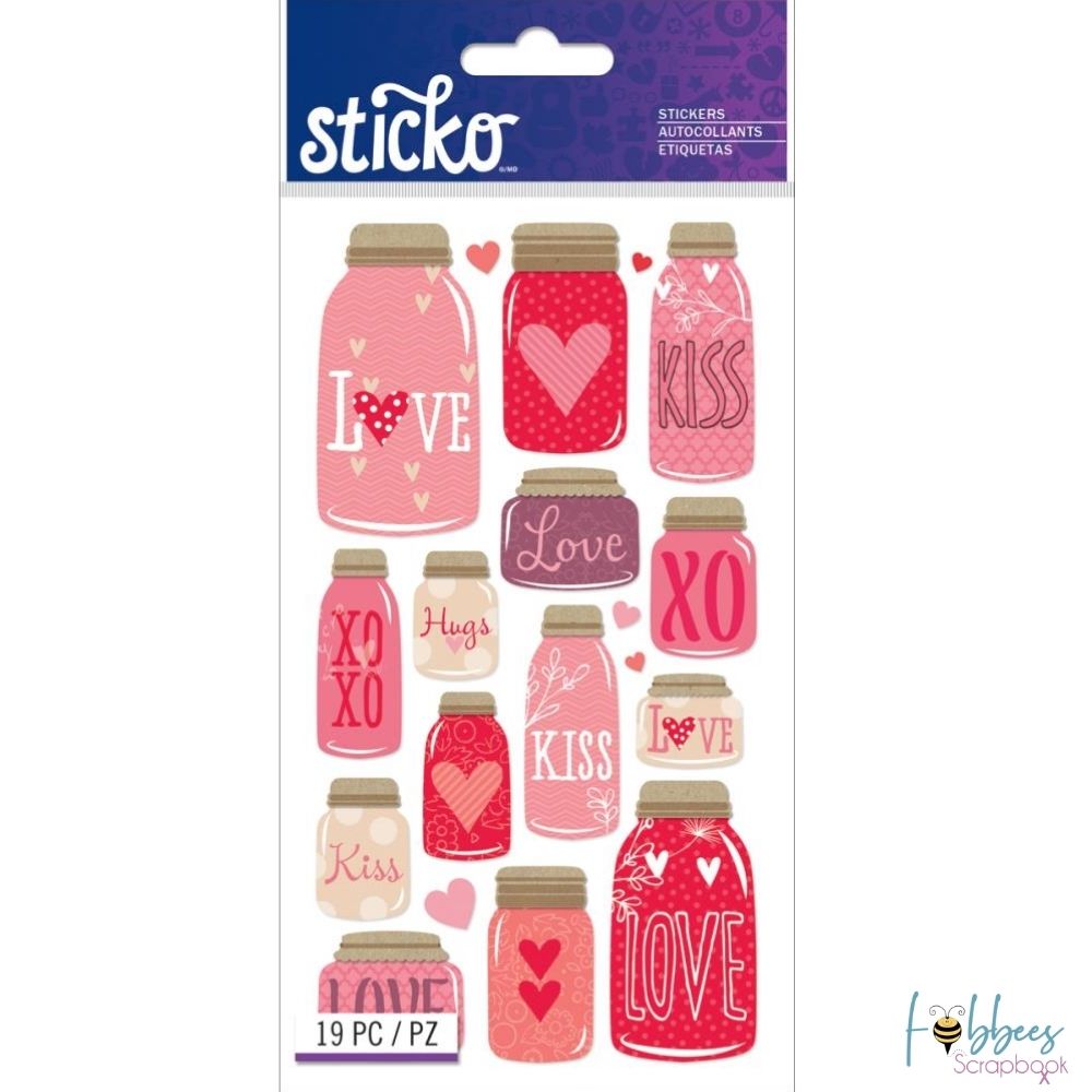 Mason Jar Love Stickers / Estampas Frascos Mason Jar Amor Stickers Sticko