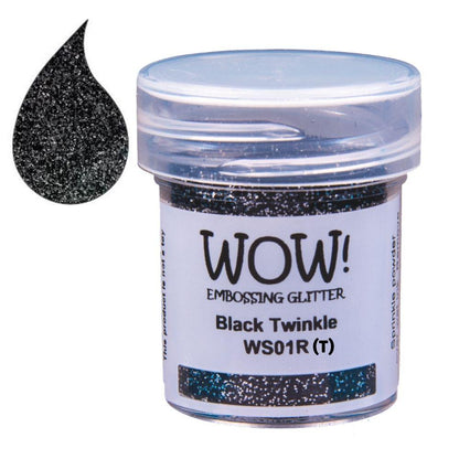 Black Twinkle Embossing Powder / Polvo de Embossing Negro Centellente Polvos de Embossing Wow!