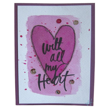 With All My Hearts Stamp / Sello y Esténcil Con Todo Mi Corazón Sellos Heidi Swapp