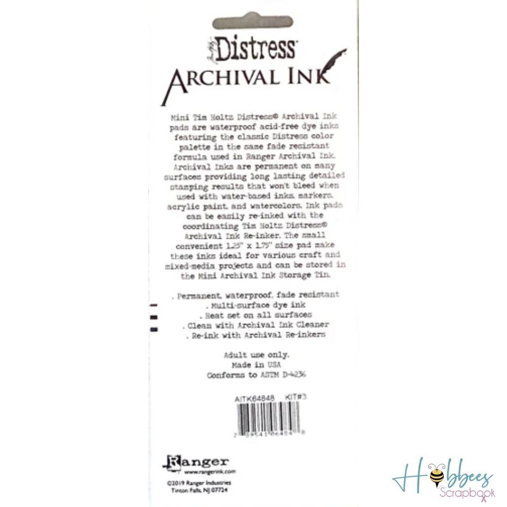 Distress Archival Mini Ink Kit 3 / Kit 3 Mini Tintas Distress Archival Tintas Ranger