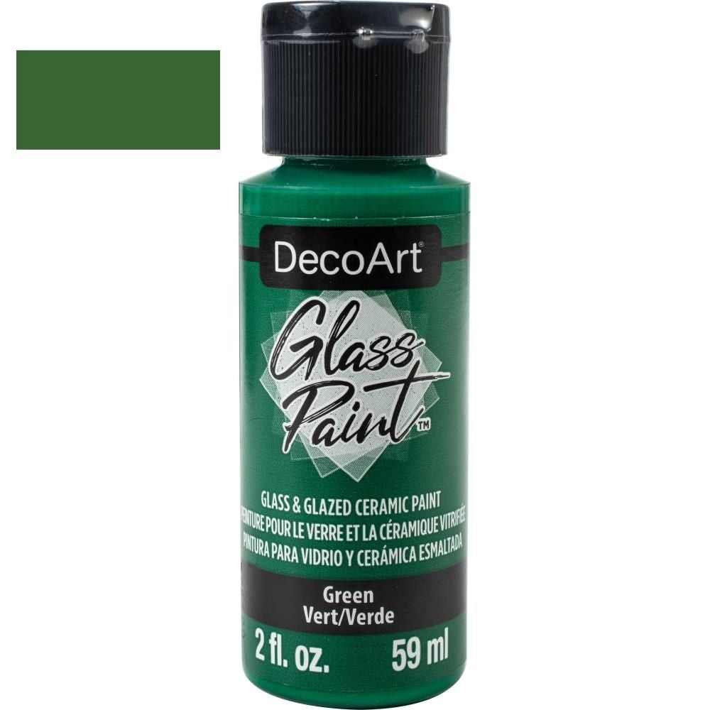 Glass Paint Green / Pintura Para Vidrio Verde Vitral DecoArt