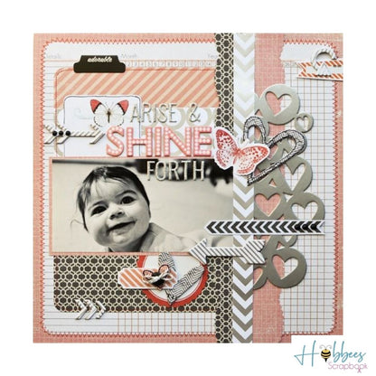 Luxe Placemat  / Recorte de Corazones Metálicos Adornos / Embellishments Pink Paislee