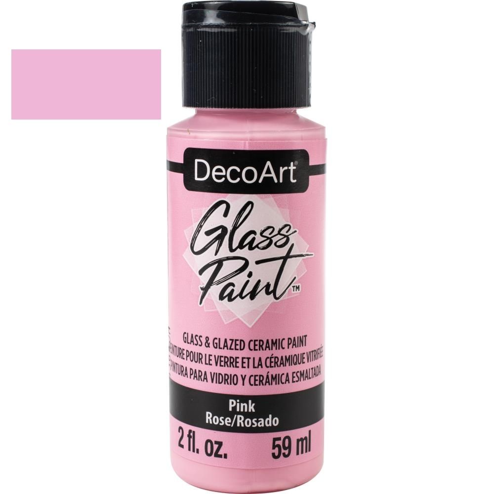 Glass Paint Pink / Pintura Para Vidrio Rosa Vitral DecoArt