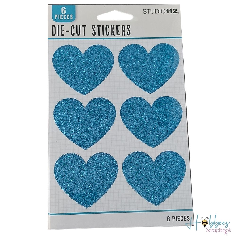 Cool Glitter Heart Stickers / Estampas de Corazones Glitter Stickers Studio 112