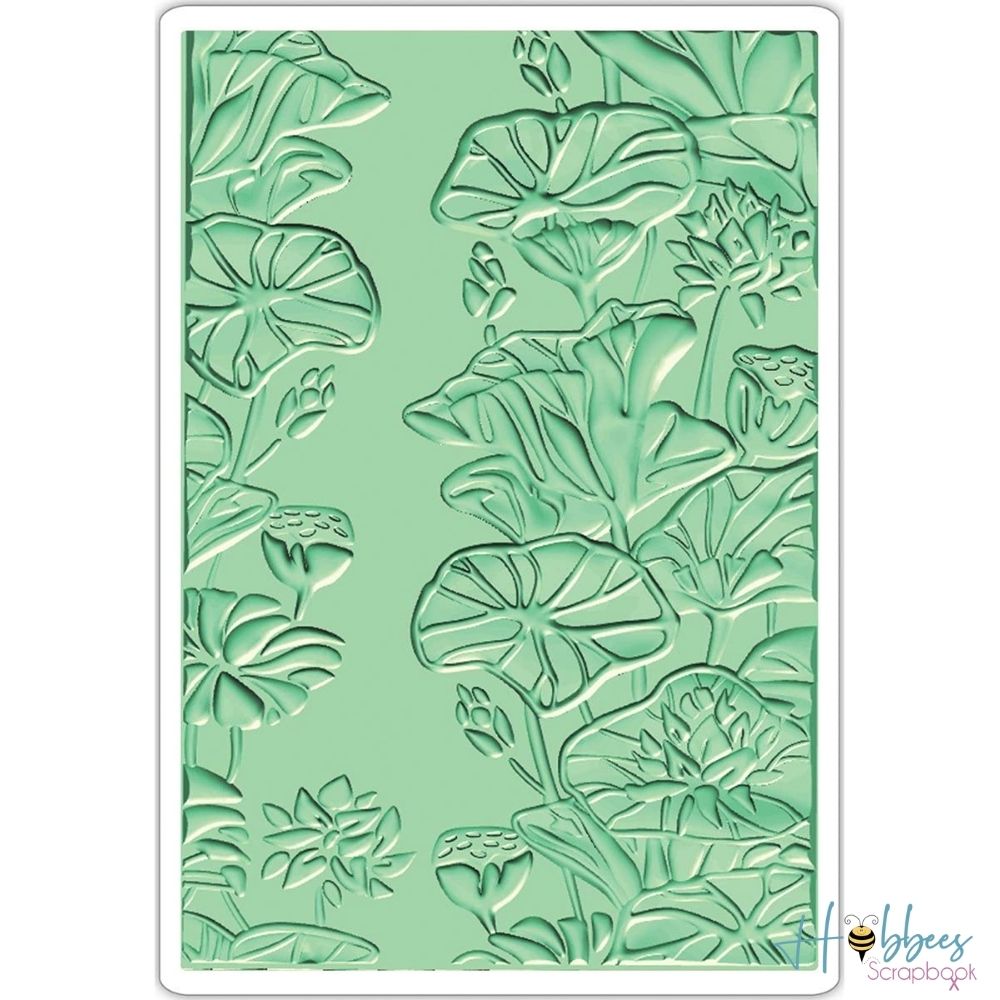 3D Textured Impressiones Lily Pond / Folder de Grabado Estanque de Lirios Folders de Grabado Sizzix