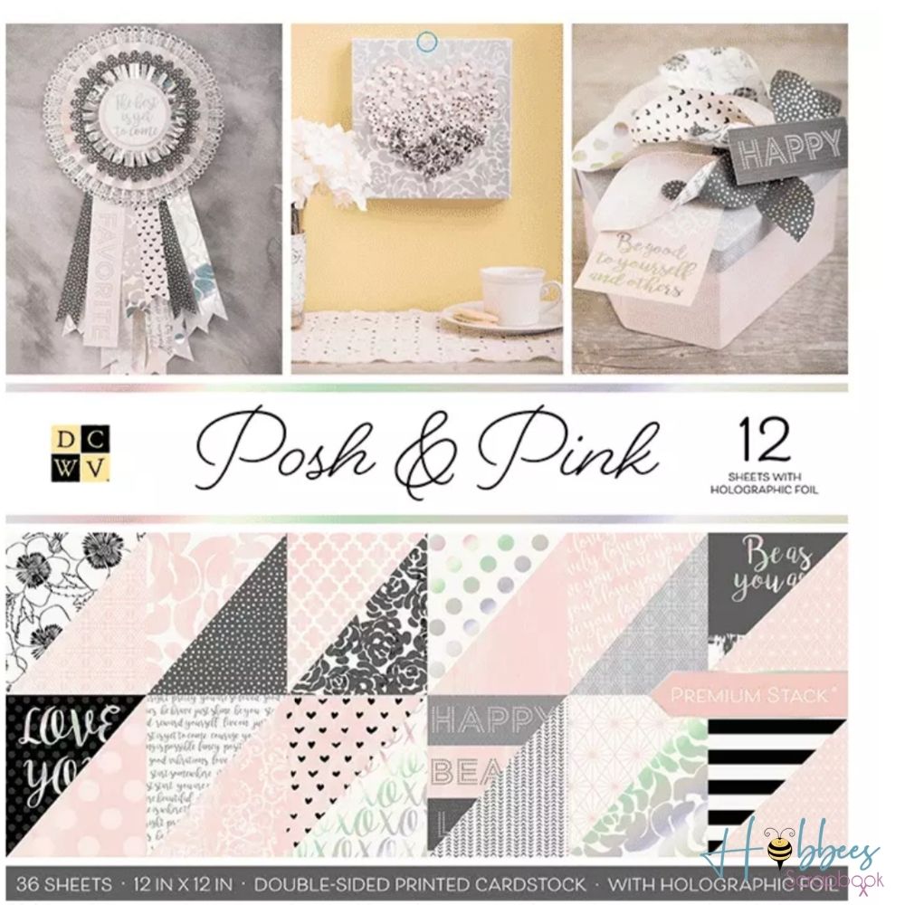 Cardstock Posh and Pink / Block de Cartulina Elegante y Rosa