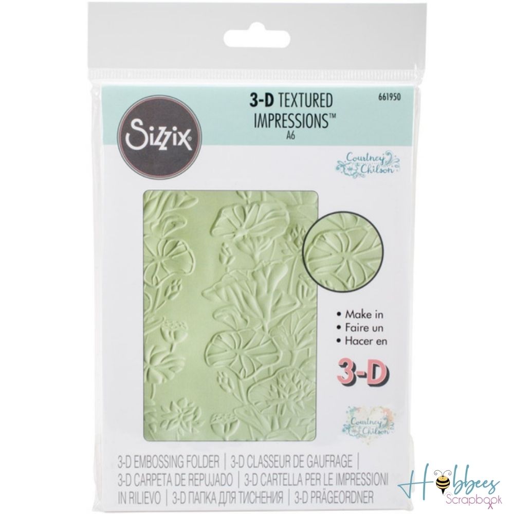 3D Textured Impressiones Lily Pond / Folder de Grabado Estanque de Lirios Folders de Grabado Sizzix