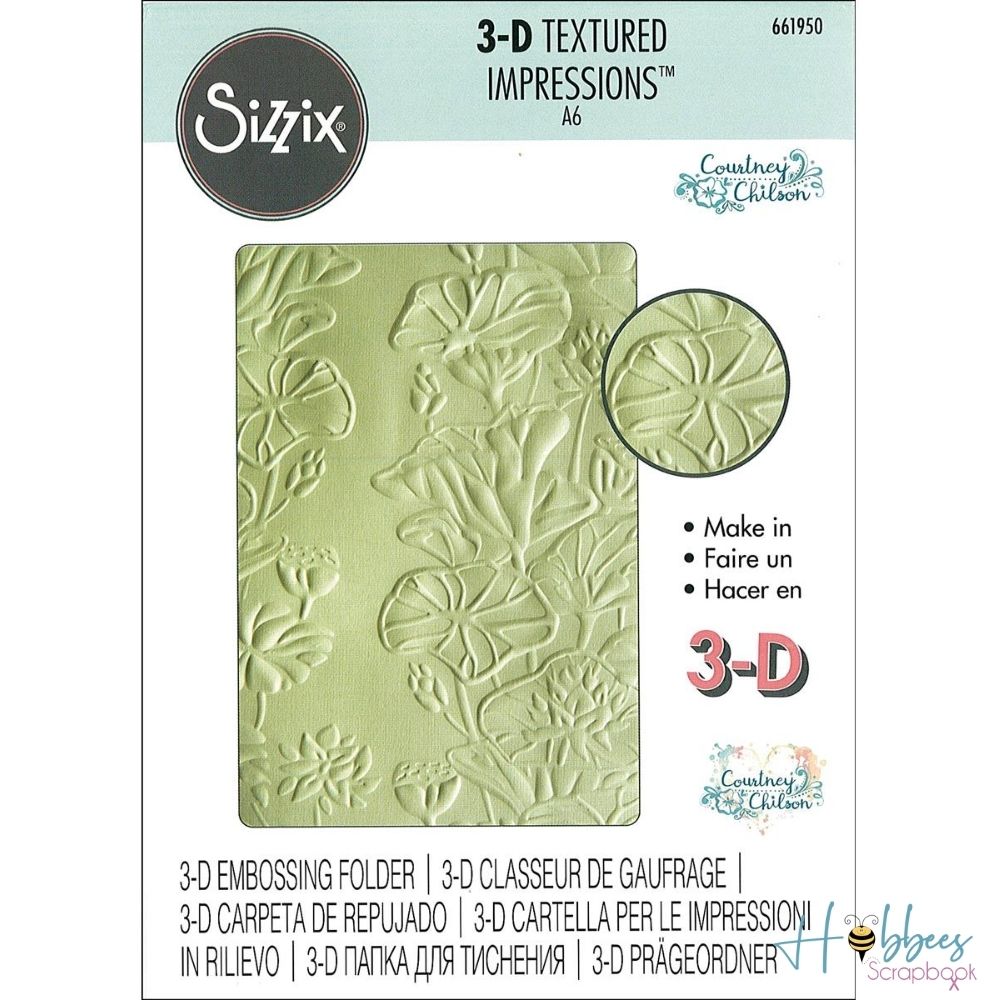 3D Textured Impressiones Lily Pond / Folder de Grabado Estanque de Lirios Folders de Grabado Sizzix