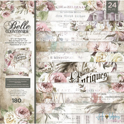 Double-Sided Paper Pad Belle Countryside / Bloc de Papel 12 pulg  Crafter&