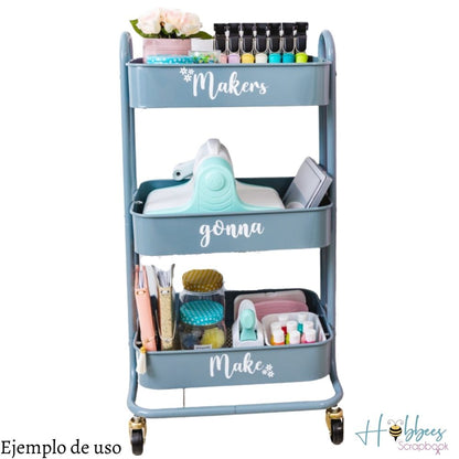 A La Cart Storage Cart Steel Blue / Carrito Organizador Azul Acero Almacenamiento y Organización We R Memory Keepers