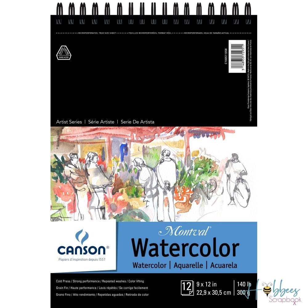 Canson Montval Spiral Watercolor Pad 9x12 / Bloc Para Acuarela Papel para Arte Canson