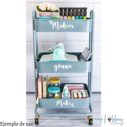 A La Cart Storage Cart Steel Blue / Carrito Organizador Azul Acero Almacenamiento y Organización We R Memory Keepers