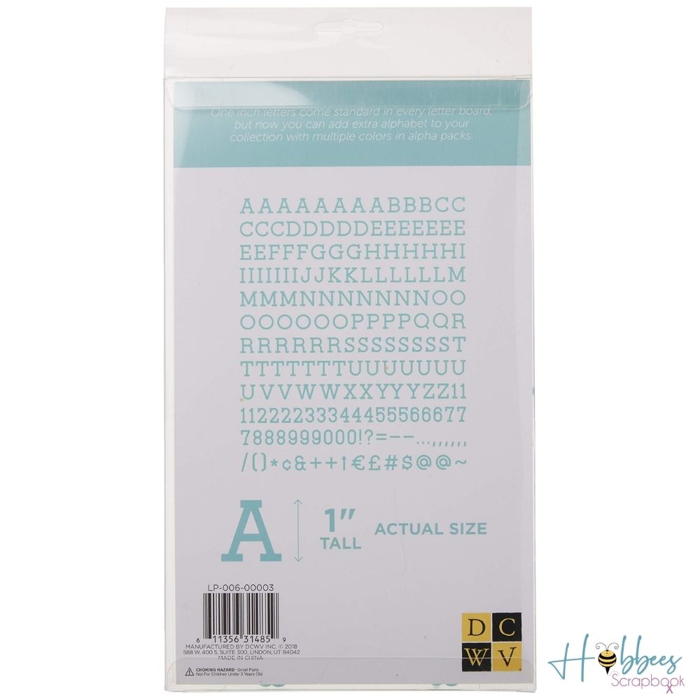 Teal 1&quot; Letters / Letras Turquesa Para Tablero Accesorios DCWV