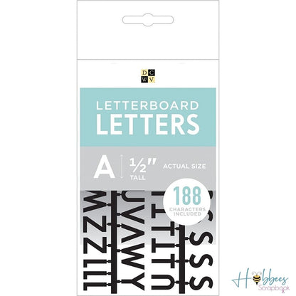 DC Letterboard 1/2&quot; Letters Black / Letras Negro Para Tablero Tableros DCWV