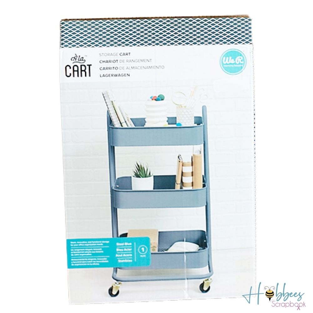 A La Cart Storage Cart Steel Blue / Carrito Organizador Azul Acero Almacenamiento y Organización We R Memory Keepers