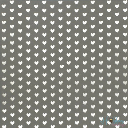 Foil Heart Cardstock / 10 Hojas de Cartulina color Gris de Corazones de Foil Plata Descontinuado American Crafts