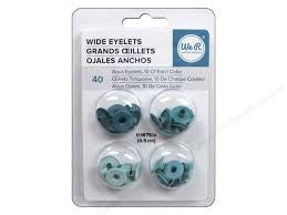 Wide Eyelets Aqua / Ojillos Anchos Agua Adornos / Embellishments We R Memory Keepers