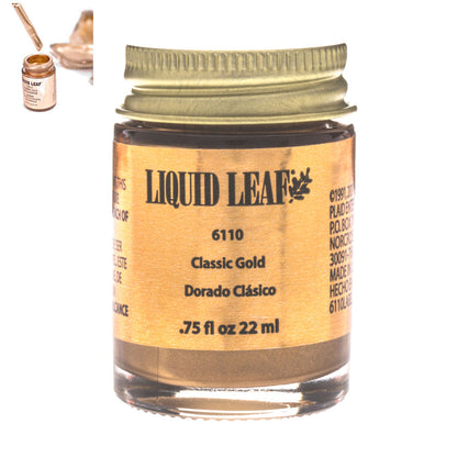 Liquid Leaf Paint Gold / Hoja de Oro Líquido Pinturas Plaid