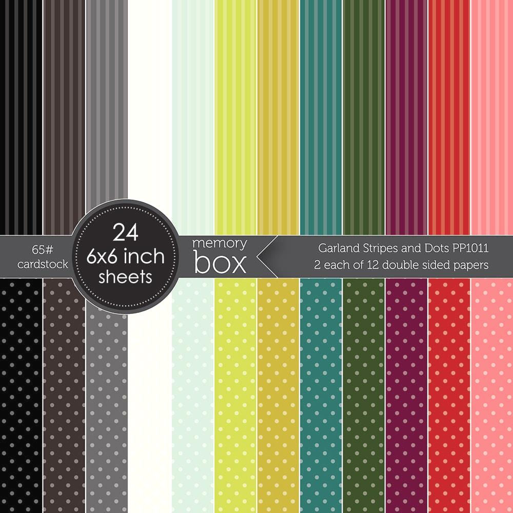 Garland Stripes &amp; Dots Cardstock / Cartulina Doble Cara 6&quot; Papel Memory Box