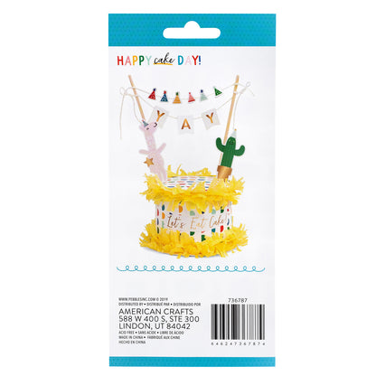 Happy Cake Day Puffy Stickers / Estampas en 3D Cumpleaños Feliz Stickers Pebbles