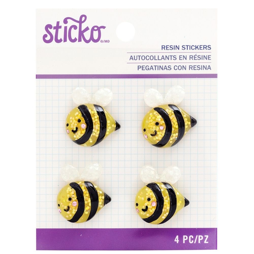 Bees Resin Stickers / Estampas en 3D Decorativas Stickers Sticko