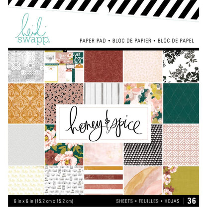 Heidi Swapp Single-Sided Paper Pad 6"X6" / Block de Papel Honey &amp; Spice Heidi Swapp Descontinuado Heidi Swapp
