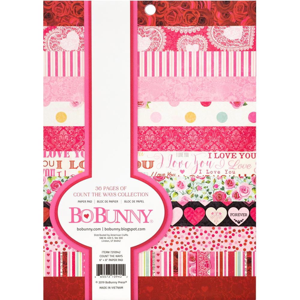 Count The Ways Paper Pad / Block de Papel Amor 6x8" Descontinuado BoBunny