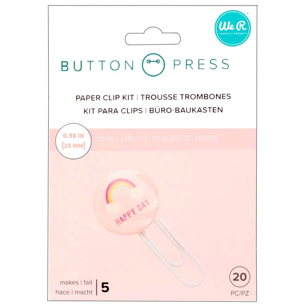 Button Press Paper Clip Kit / 5 Clips de Papel Personalizables Accesorios We R Memory Keepers