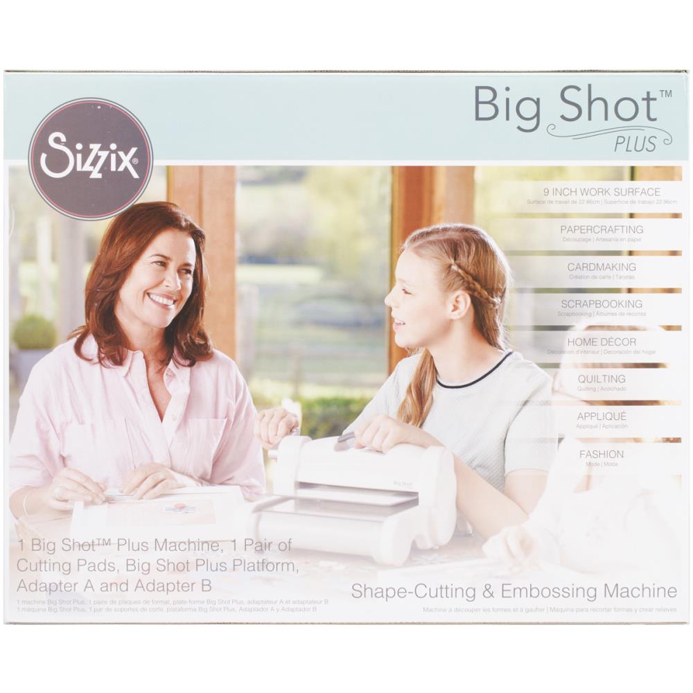 Big Shot PLUS White &amp; Gray Machine + 62 Xtras / Máquina de Corte y Grabado Con Paquete Descontinuado Sizzix