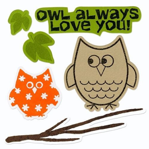 Autumn Owls Dies &amp; Stamps / Set de Suajes y Sellos de Polímero de Búhos de Otoño Dados de Corte / Suajes / Troqueles Sizzix