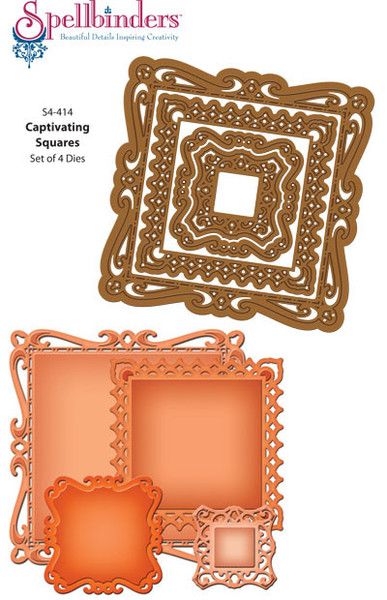 Nestabilities Decorative Elements Dies Captivating Squares / Suajes de Corte Cuadros Descontinuado Spellbinders