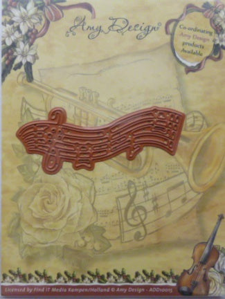 Musical Stave Cutting Die / Suaje de Notas Musicales Descontinuado Amy Design
