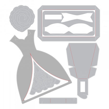 Thinlits Dies Dress Box / Suaje de Cajita de Vestido Descontinuado Sizzix