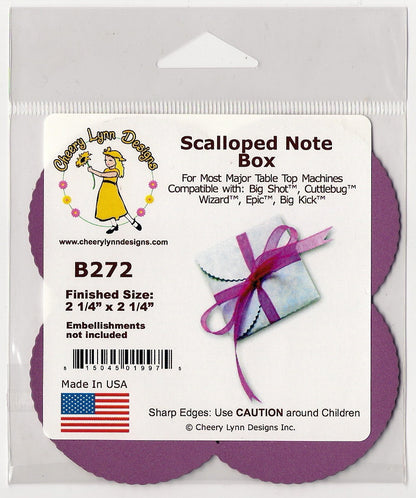 Suaje de Caja Para Notas / Scalloped Note Box die Descontinuado Cheery Lynn Designs