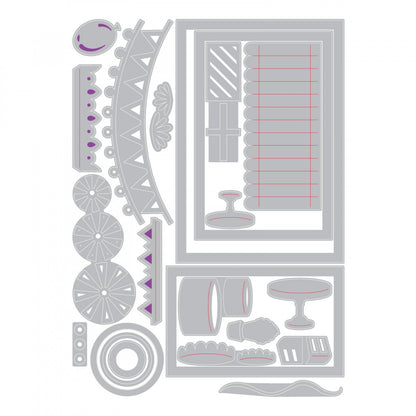 Thinlits Birthday Shadow Box Die / Suaje de Sombra de Cumpleaños Descontinuado Sizzix