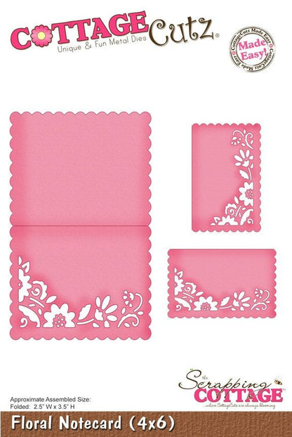 Suaje de Corte de Tarjeta Decorada / Floral Notecard Dados de Corte / Suajes / Troqueles Cottage Cutz