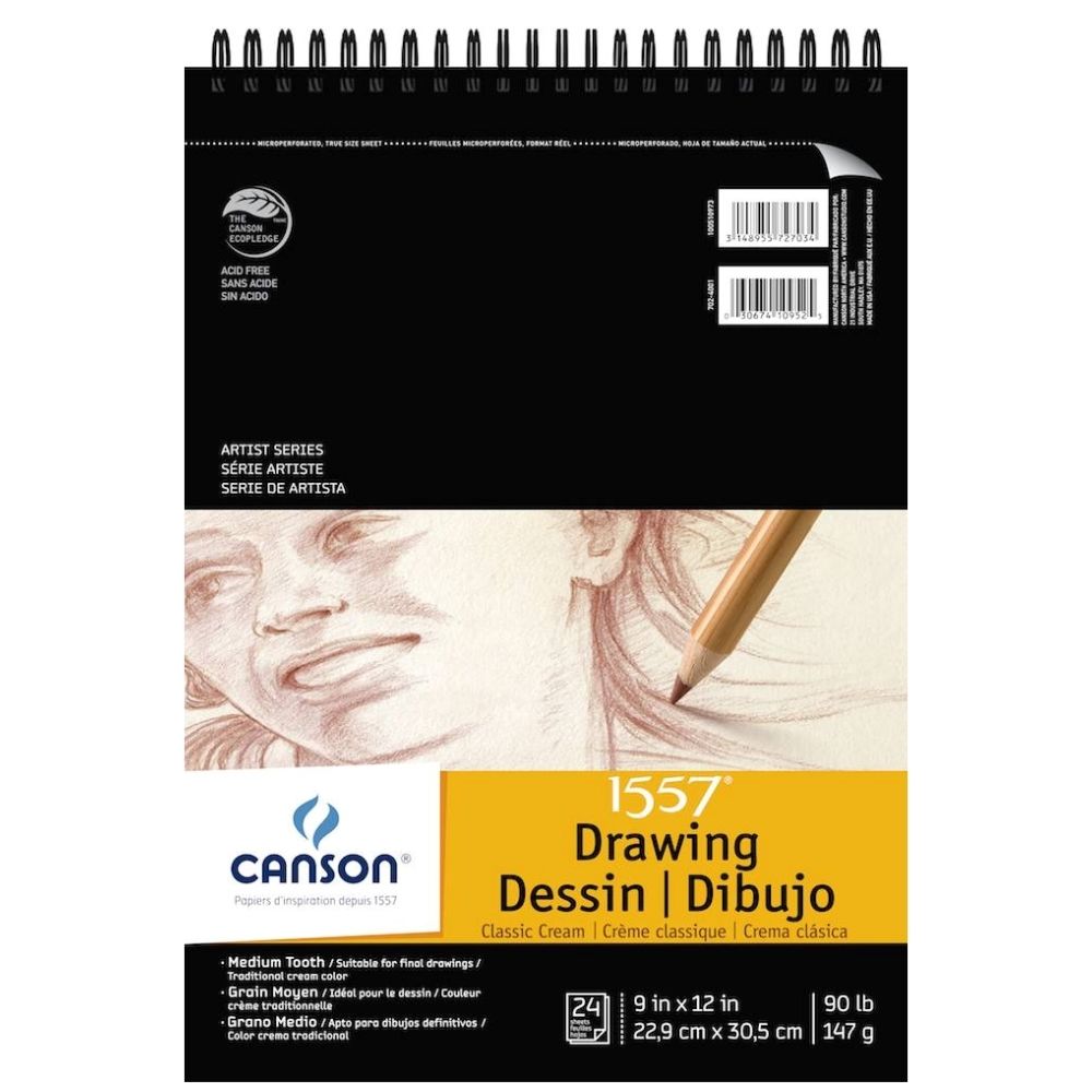 1557 Classic Cream Drawing Pad 9 x 12" / Block de Dibujo Crema