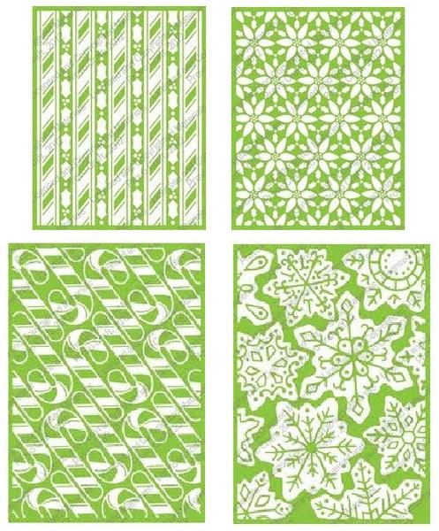 Embossing Folders Celebrate Christmas / Set de 4 Folders de Grabado Navidad Descontinuado Cuttlebug