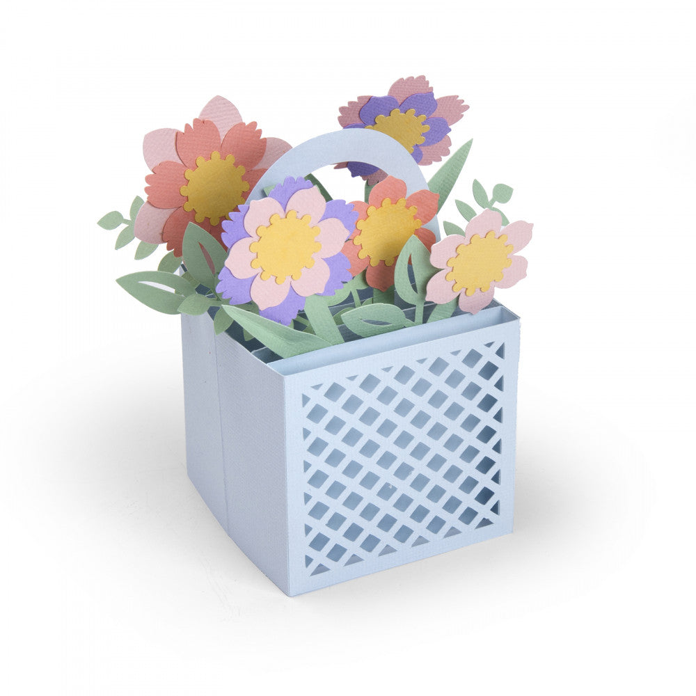 Thinlits Card in a Box, Flower Basket Die / Suajes de Cestita de Flores Descontinuado Sizzix