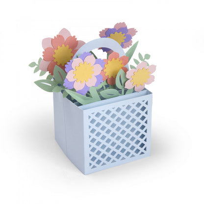 Thinlits Card in a Box, Flower Basket Die / Suajes de Cestita de Flores Descontinuado Sizzix