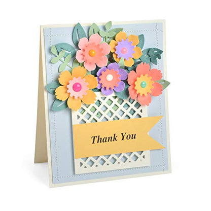 Thinlits Card in a Box, Flower Basket Die / Suajes de Cestita de Flores Descontinuado Sizzix