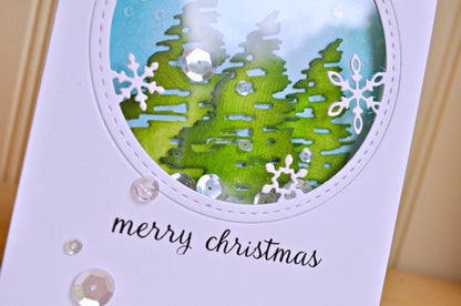 Suaje de Corte de Circulo de Copo de Nieve / Stitched Snowflake Circle Frame Descontinuado Memory Box