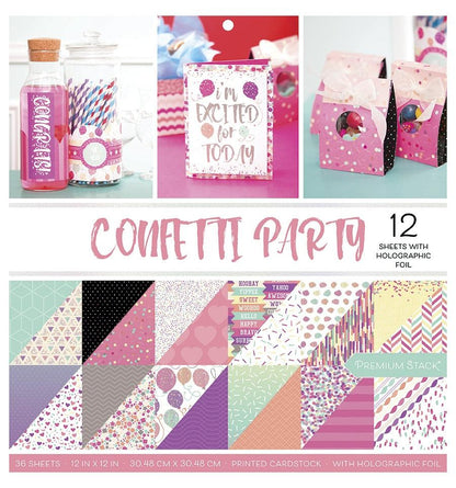 Confetti Party Holographic Foil Paper 12&quot; / Block de Papel Doble Cara Confetti Holográfico Papel DCWV