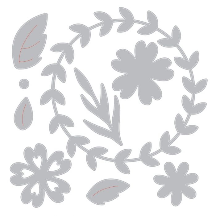 Thinlits Floral Wreath Die / Suaje de Corona Floral Descontinuado Sizzix
