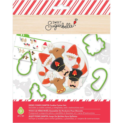 Cookie Cutter Set Here Comes Santa / Cortadores de Galletas Ahí Viene Santa Descontinuado Sugarbelle