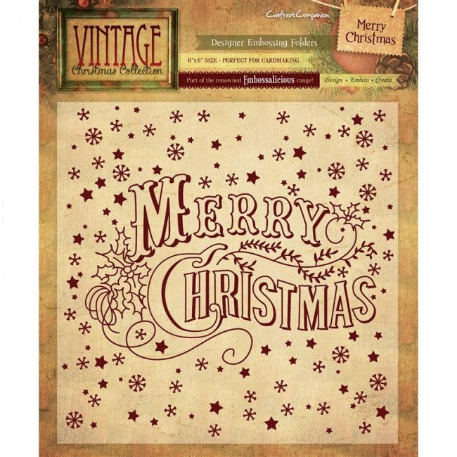 Merry Christmas Embossing Folders / Folder de Grabado Feliz Navidad Descontinuado Crafter&