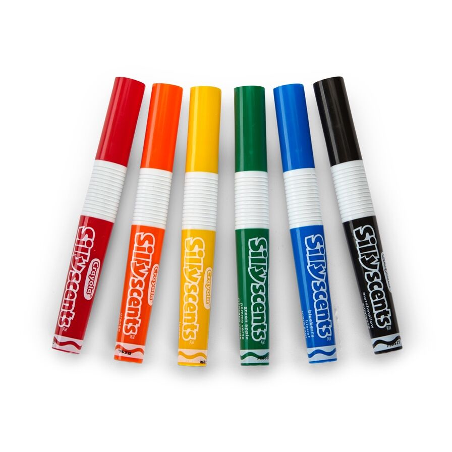 Silly Scents Wedge Tip Washable Markers / 6 Marcadores Lavables Perfumados Marcadores &amp; Plumones Crayola